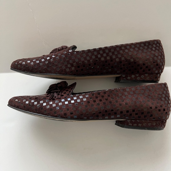 MAGDESIANS SHOES - BROWN CHECKERS TASSELS- 3/4" HEEL PUMPS - SIZE: 8 1… - Picture 3 of 9